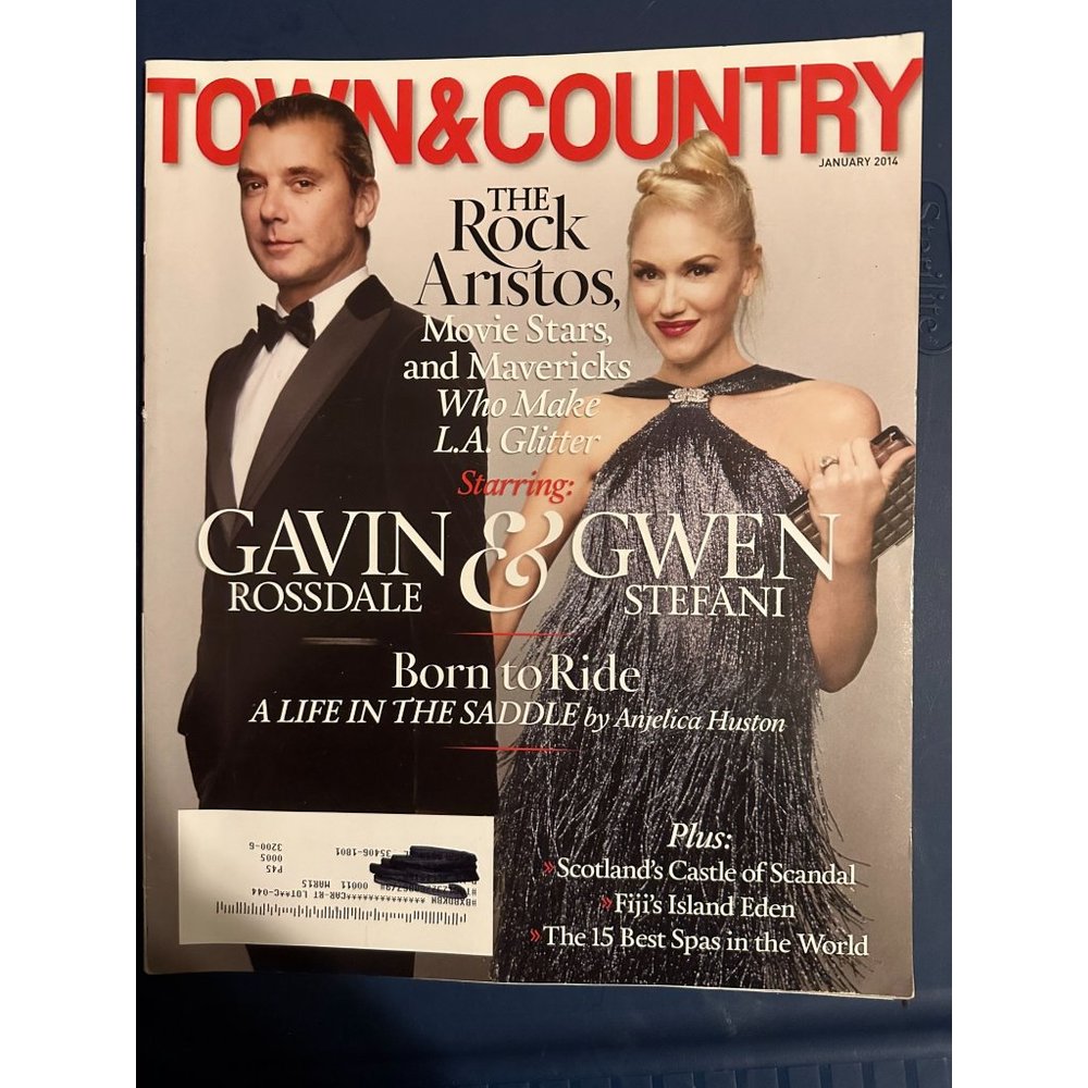 TOWN AND COUNTRY MAGAZINE JANUARY 2014 Gwen Stefani Gavin Rossdale